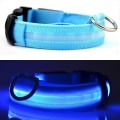 LED Nylon Pet Neck Collar Night Safety Blue
