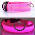LED Nylon Pet Neck Collar Night Safety pink